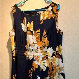 navy, orange and yellow floral sz 16 dress barn